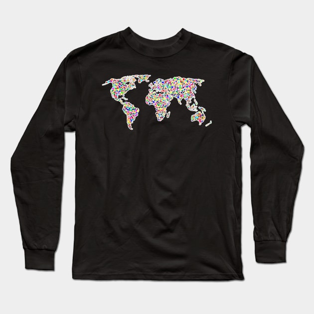 World Map Colorful Countries Long Sleeve T-Shirt by GBDesigner